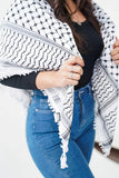 Authentic Black & White Palestinian keffiyeh scarf