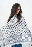 Authentic Black & White Palestinian keffiyeh scarf