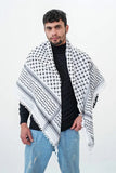 Traditional Palestinian Black & White Keffiyeh Handcrafted in Palestine