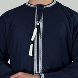 The Nizwa Navy & White Omani Thobe