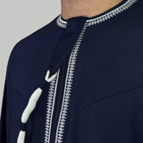 The Nizwa Navy & White Omani Thobe