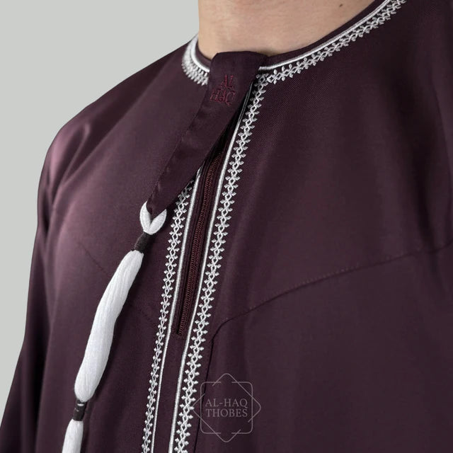 The Rustaq Burgundy Omani Thobe
