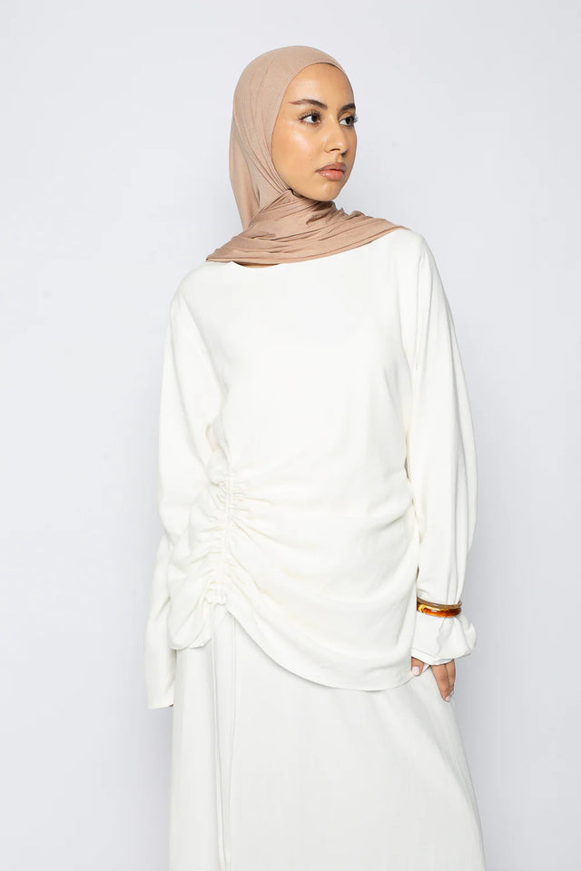 Nour Linen-Blend Ruched Co-Ord Set