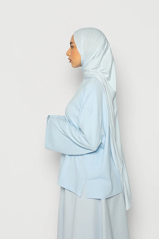Sky Blue Cotton Poplin & Jersey Co-Ord Set
