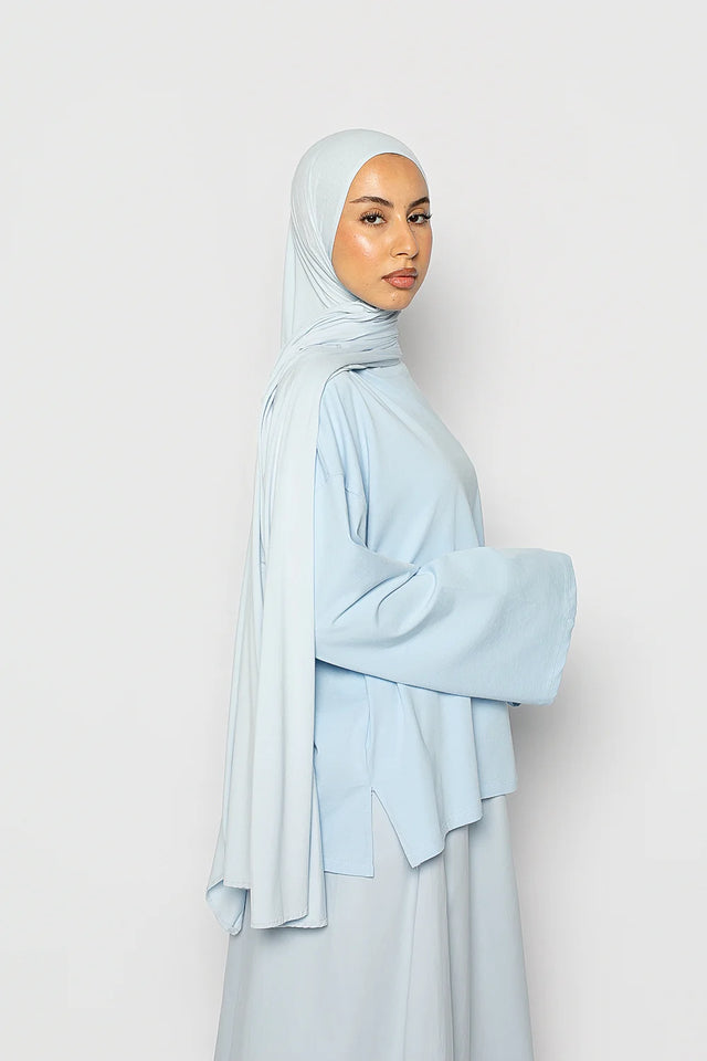 Sky Blue Cotton Poplin & Jersey Co-Ord Set