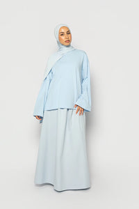 Sky Blue Cotton Poplin & Jersey Co-Ord Set