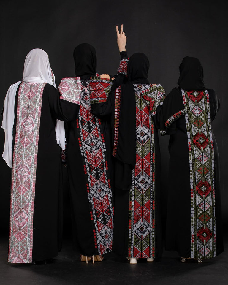Beit Sahour hand-embroidered Tatreez textile by KUFIYA® showcasing intricate traditional Palestinian embroidery details.