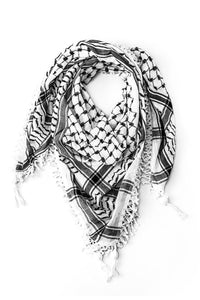 Traditional Palestinian Black & White Keffiyeh Handcrafted in Palestine
