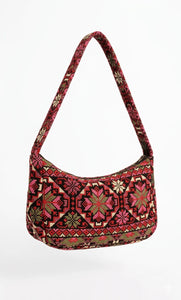 Roots Embroidered Baguette Bag