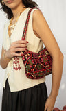Roots Embroidered Baguette Bag