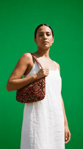Roots Embroidered Baguette Bag