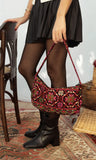 Roots Embroidered Baguette Bag