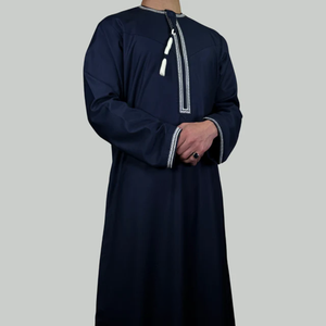 The Nizwa Navy & White Omani Thobe